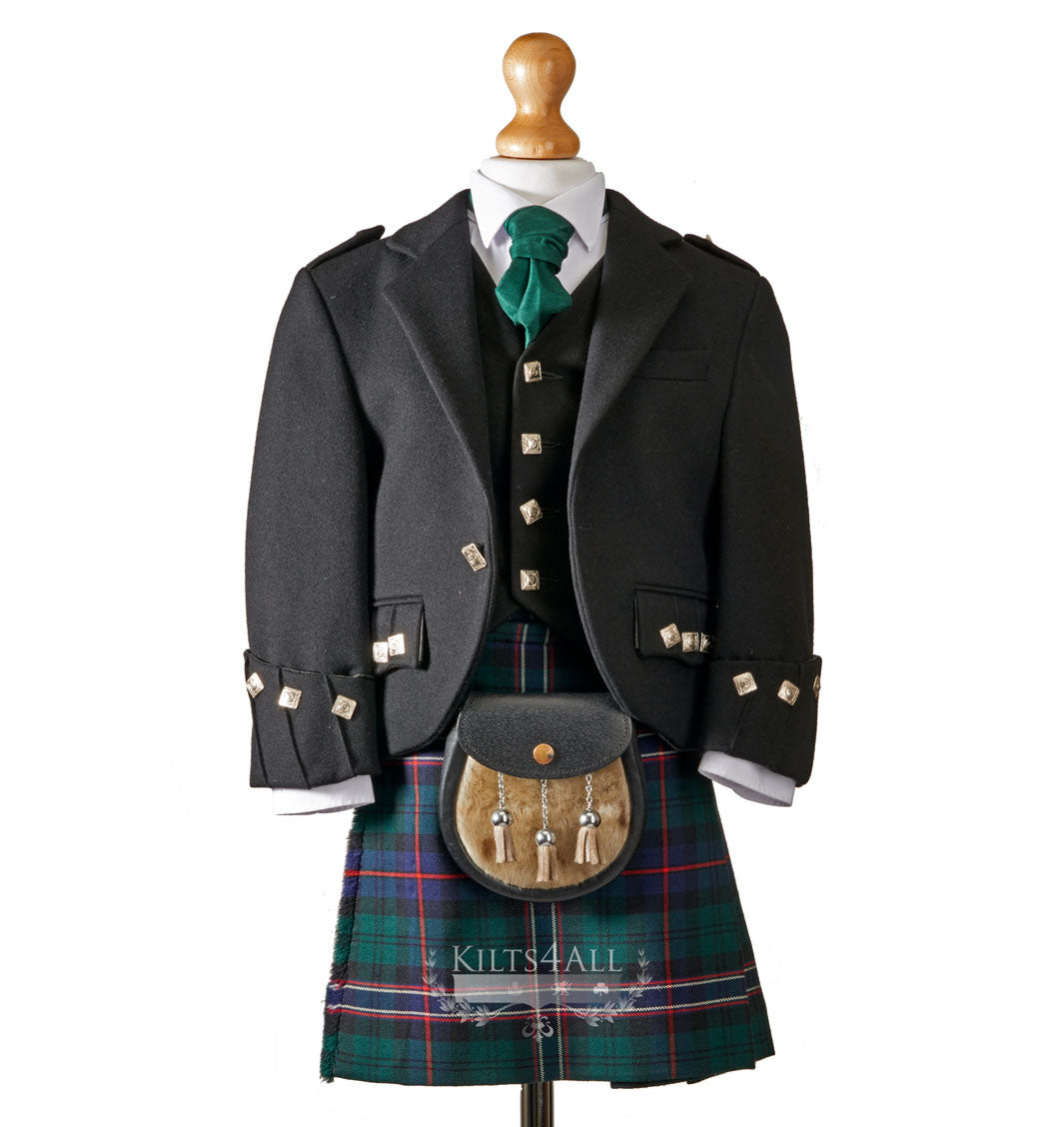 Boys Traditional Black Argyll Jacket & Waistcoat to Buy