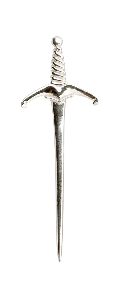 Twisted Sword Real Silver Kilt Pin