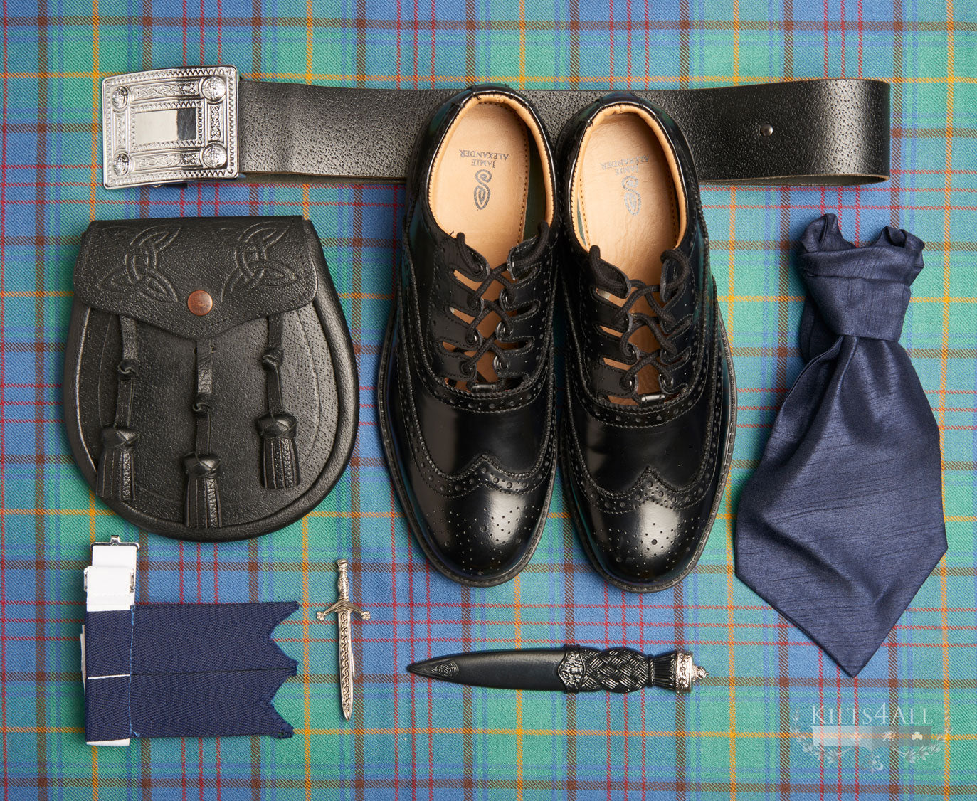 Mens Scottish Tartan Kilt Outfit to Hire - Prince Charlie Jacket & 5 Button Waistcoat
