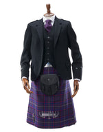 Mens Scottish Tartan Kilt Outfit to Hire - Muted Black Argyll Jacket & Waistcoat