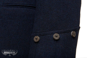 Mens Navy Tweed Argyll Jacket & Waistcoat with Green Detailing