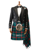Mens Scottish Tartan Kilt Outfit to Hire - Traditional Black Argyll Jacket & Waistcoat