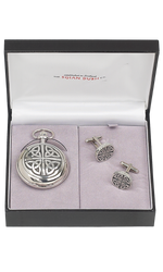 Celtic 2 Piece Quartz Pocket Watch Gift Set