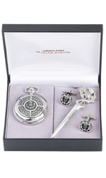 Celtic & Thistle 3 Piece Quartz Pocket Watch Gift Set