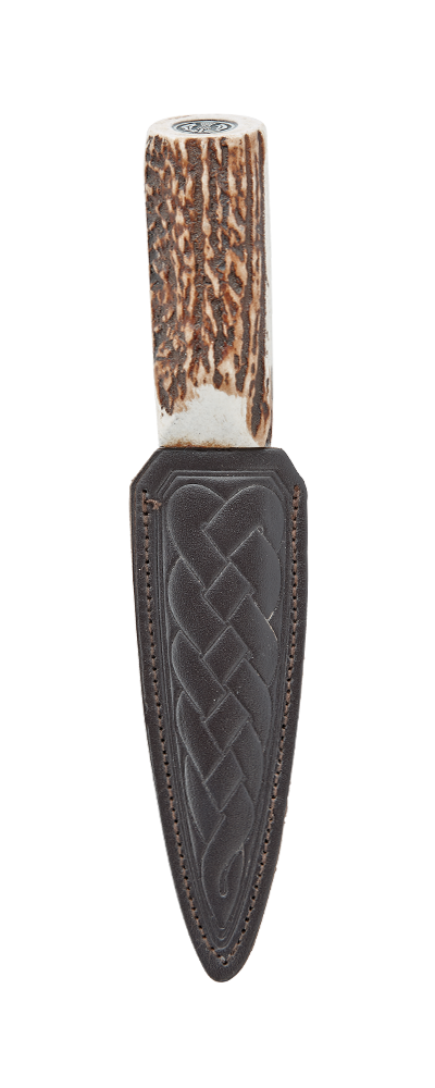 Day Wear Sgian Dubh with Horn Style Shank and Thistle Top