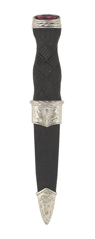 Imitation Thistle Sgian Dubh with Stone Top