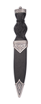 Gun Metal Grey Celtic Sgian Dubh with Plain Top