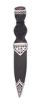 Thistle Polished Sgian Dubh with Stone Top