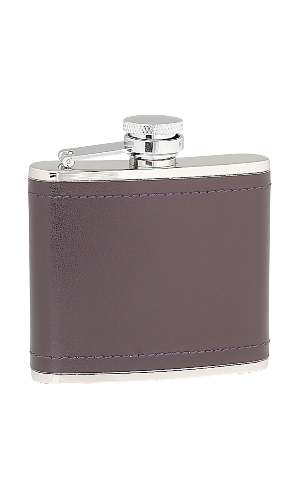 4oz Burgandy Leather Stainless Steel Flask