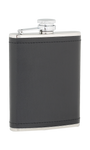 6oz Black Leather Stainless Steel Flask