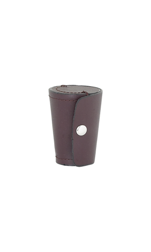 Set of 4 Small Cups In Burgundy Leather Case