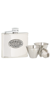 4oz Oval Celtic Stainless Steel Flask