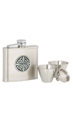 4oz Celtic Knot Stainless Steel Flask Set